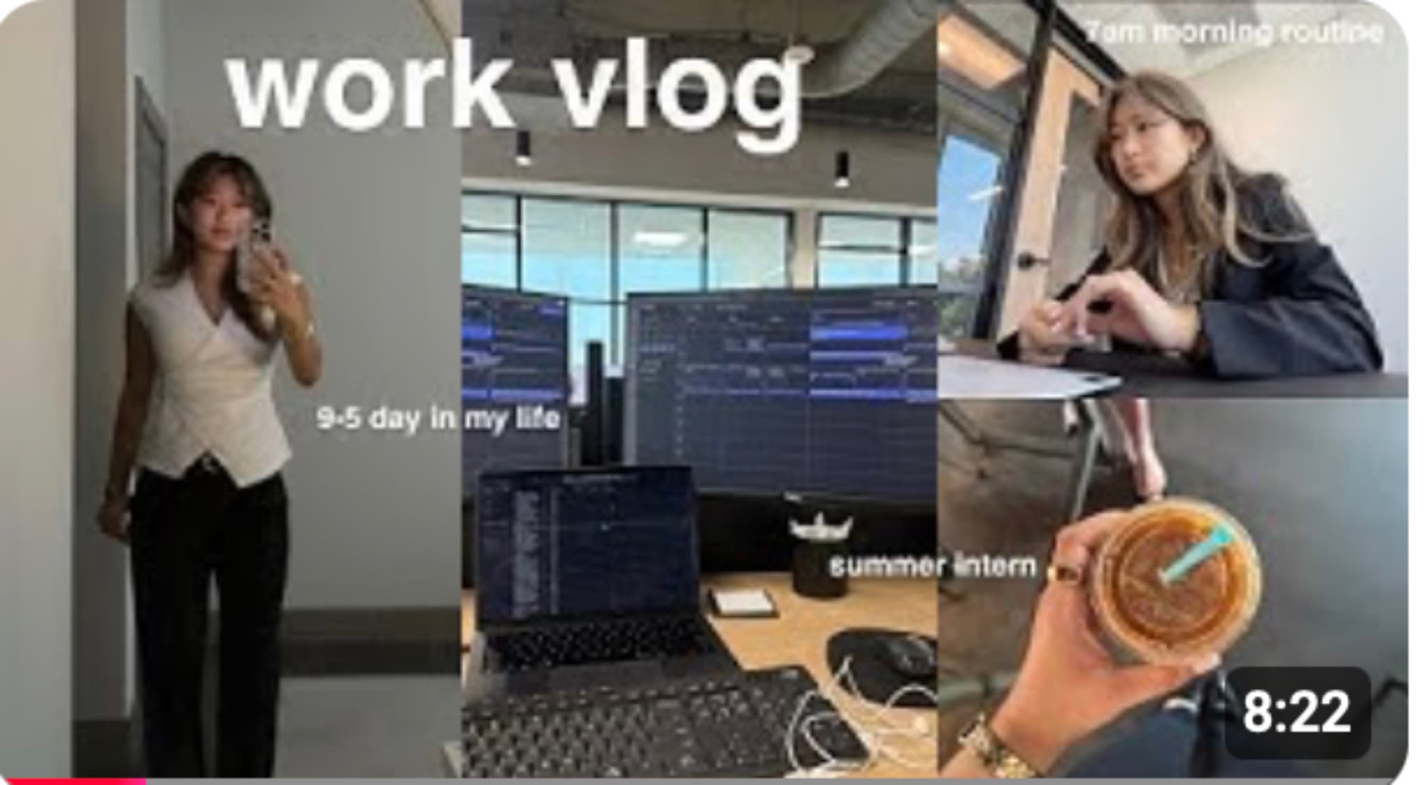 work vlog: day in my life as an intern, 9-5 office job, summer morning routine, corporate