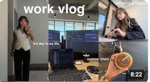 work vlog: day in my life as an intern, 9-5 office job, summer morning routine, corporate